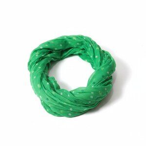 Lightweight Green Polka Dot Infinity Scarf For Women Sheer & Versatile 30.5" Lon